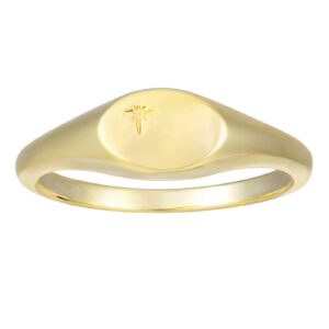 espere 18k gold plated tiny signet ring oval pinky stacking ring north star dainty gold rings for women