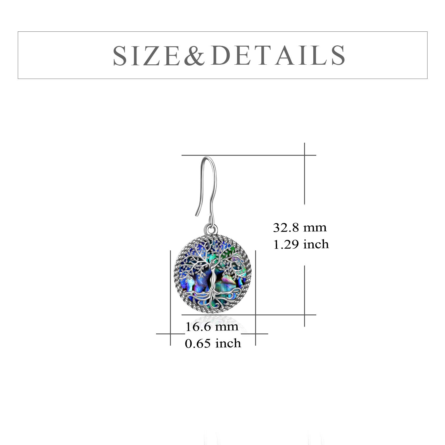 ONEFINITY Tree of Life Earrings Sterling Silver Tree of Life Abalone Shell Dangle Drop Earrings for Women Tree of Life Jewelry Christmas Gifts