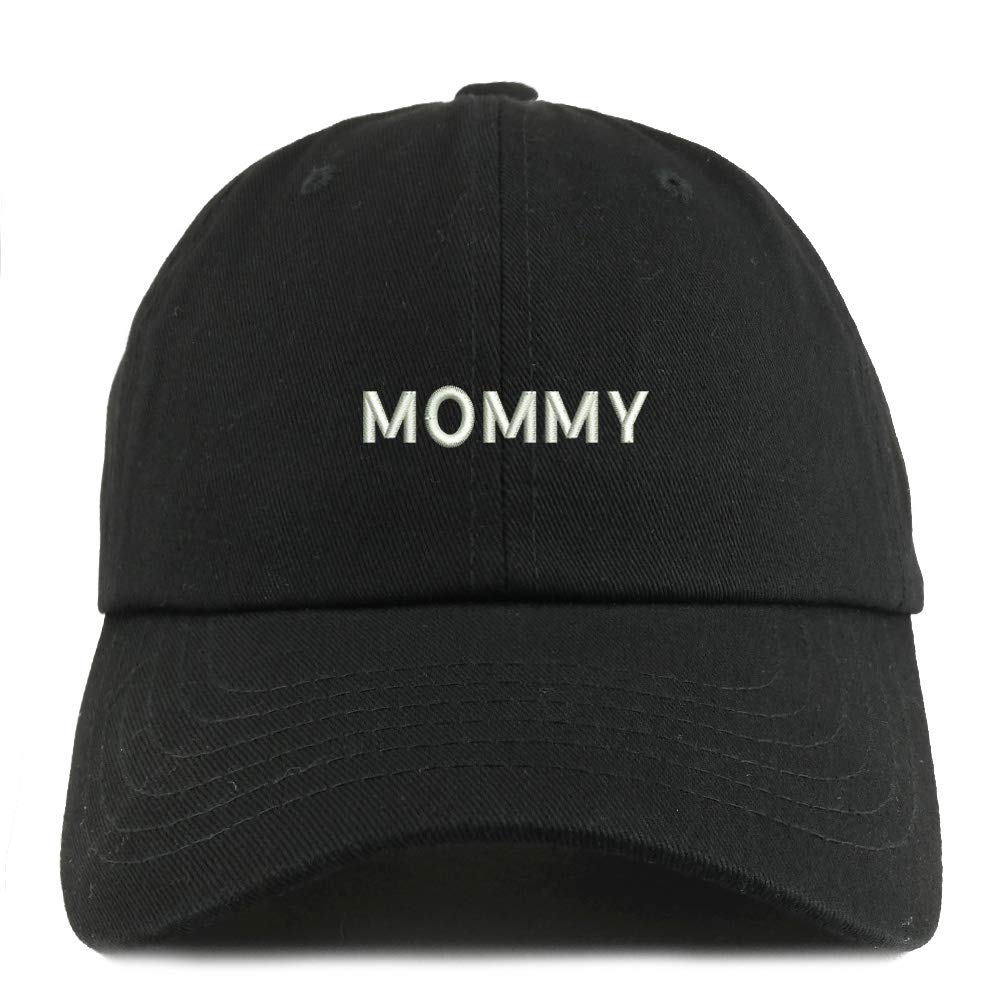 Trendy Apparel Shop Mommy Embroidered Solid Adjustable Unstructured Dad Hat - Black