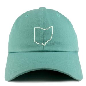 Trendy Apparel Shop Ohio State Outline Solid Adjustable Unstructured Dad Hat - Mint