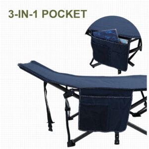 ALPHA CAMP Oversized Camping Cot Supports 600 lbs Sleeping Bed Folding Steel Frame Portable with Carry Bag,Navy