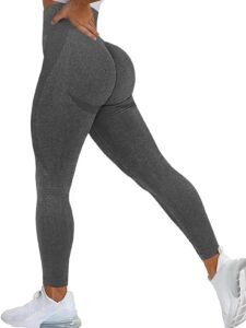 senban seamless leggings for women high waist tummy control butt lift yoga pants workout gym smile contour tights dark grey m