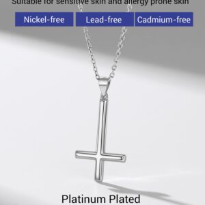 PROSTEEL Inverted Cross Necklace Men Satanic Jewelry Satanism Occult Devil 925 Sterling Silver Upside Down Cross