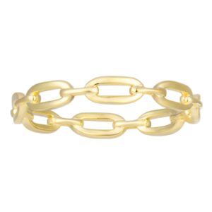 espere 18k gold plated simple link ring simple gold rings | women's minimalist stacking band