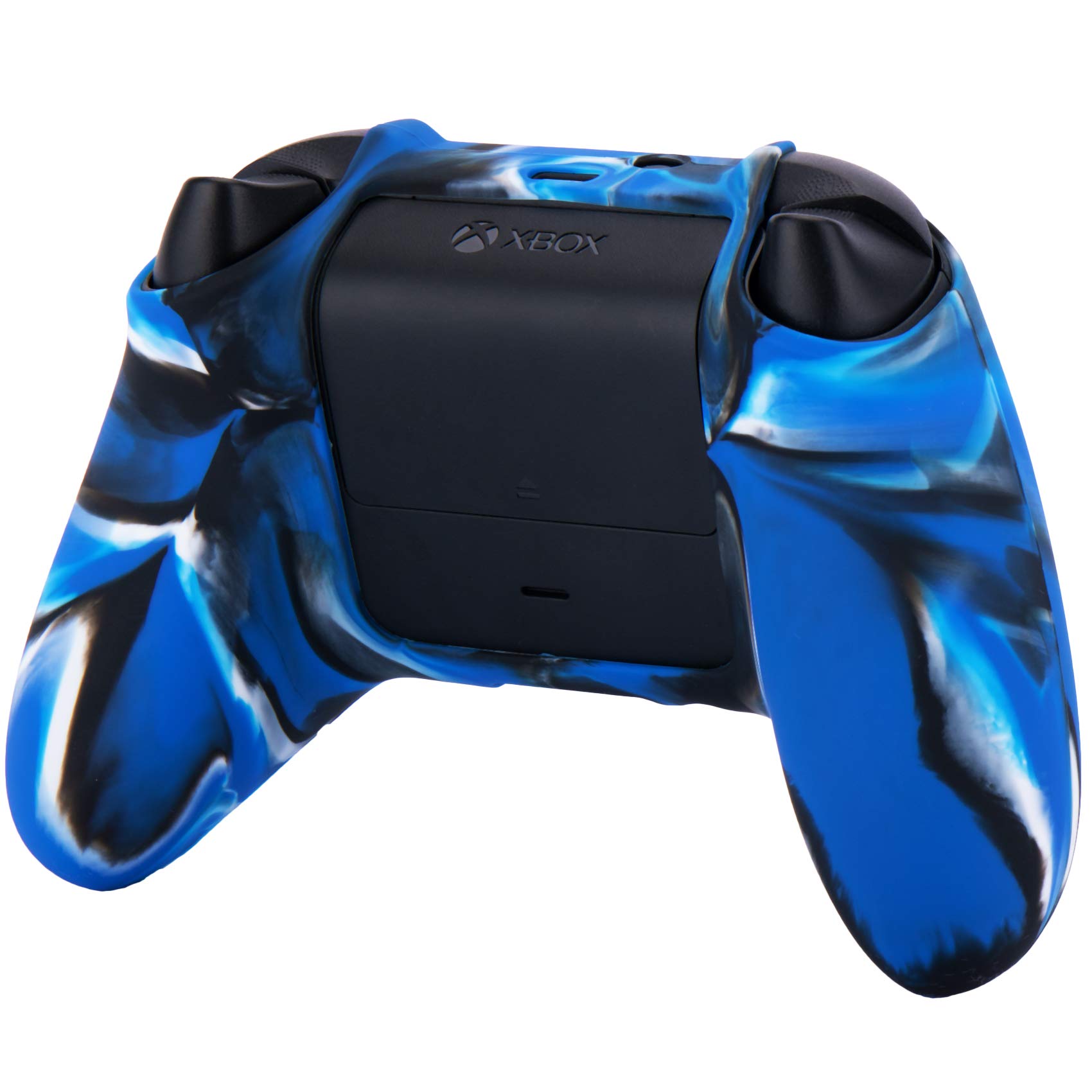 YoRHa Silicone Thickened Cover Skin Case for Xbox Series X/S Controller x 1(Camouflage Blue) with Thumb Grips x 10