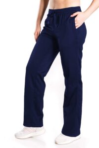 yogipace tall women's water resistant thermal fleece pants winter lounge running sweatpants with pockets,35",navy blue,l