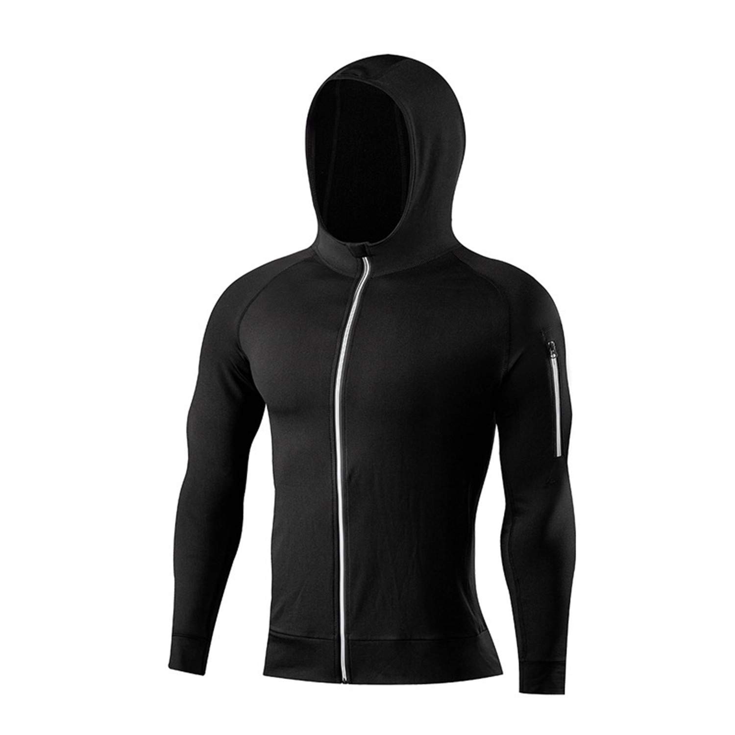 5PCS/Set Men Workout Suit Outfit Fitness Apparel Gym Outdoor Running Compression Pants Shirt Top Long Sleeve Jacket (10,S)