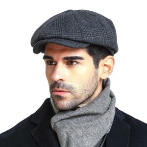 mens beret men's cotton flat ivy gatsby newsboy driving hat cap tweed derby hat cabbie hats grey