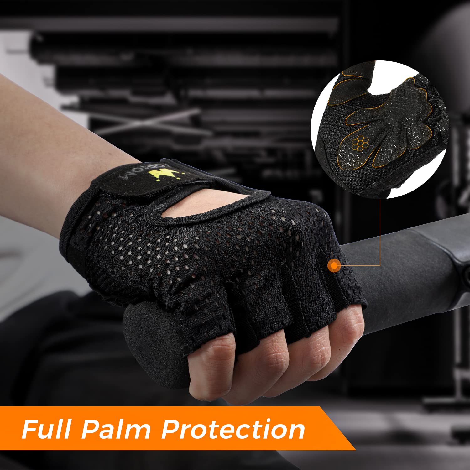 TOPIOM Workout Gloves, Half Palm Protection Exercise Gloves for Men & Women, Breathable Anti-Slip Durability