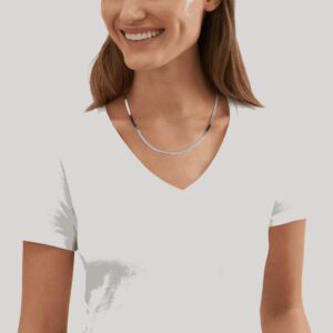 Silpada 'Right As Rain' Herringbone Chain Necklace in Sterling Silver, 16" + 2"