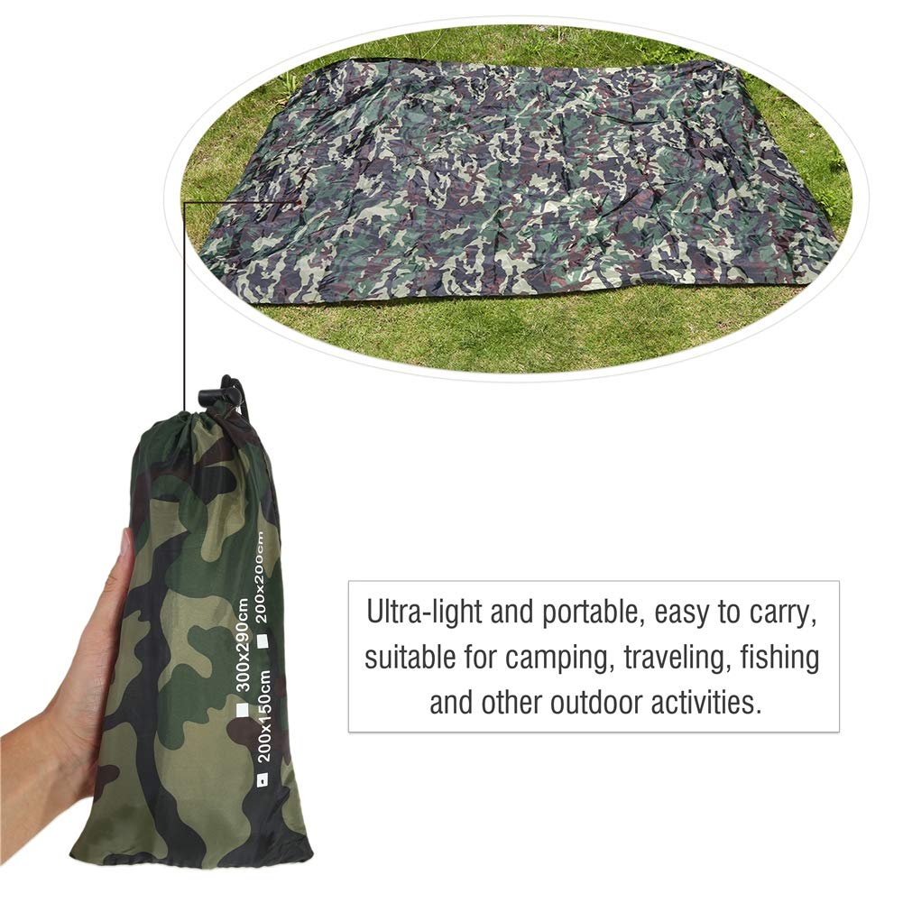 Yosoo Health Gear Waterproof Camping Tarp Ground Cloth, Lightweight Compact Tent Tarp, Multifunctional Outdoor Pocket Blanket with Carrying Bag for Camping, Hiking, Backpacking