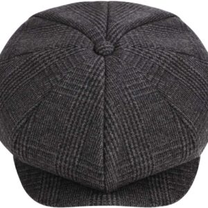 Mens Beret Men's Cotton Flat Ivy Gatsby Newsboy Driving Hat Cap Tweed Derby Hat Cabbie Hats Grey