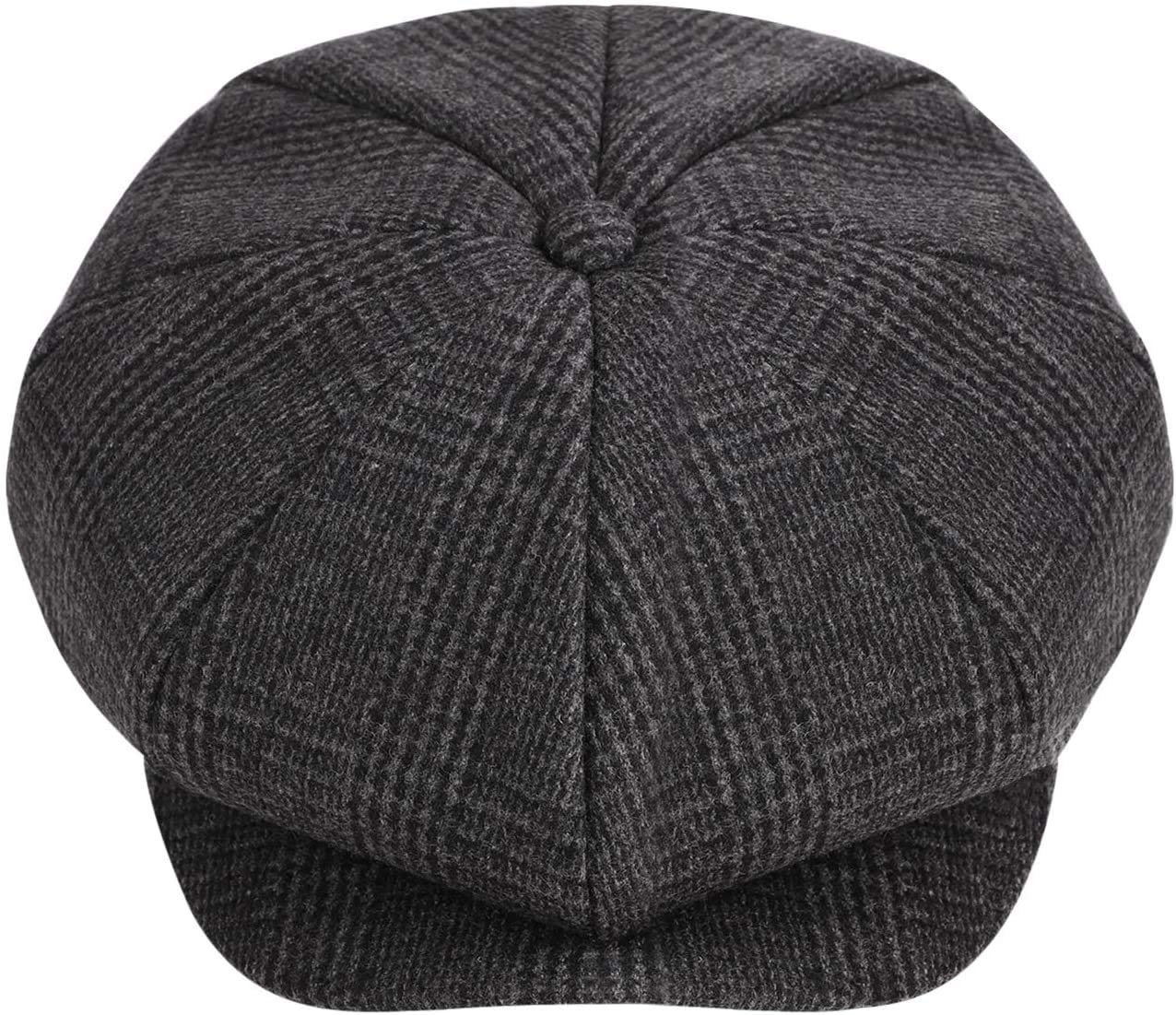 Mens Beret Men's Cotton Flat Ivy Gatsby Newsboy Driving Hat Cap Tweed Derby Hat Cabbie Hats Grey