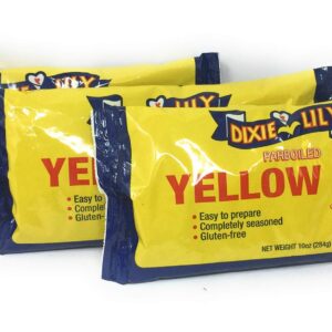 Dixie Lily Parboiled Yellow Rice, 3-10 oz bags Bundled with a JFS Recipe Card