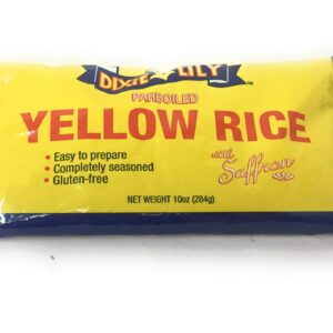 Dixie Lily Parboiled Yellow Rice, 3-10 oz bags Bundled with a JFS Recipe Card