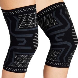 COOLOMG Knee Brace for Knee Pain Knee Compression Sleeves Arthritis Pain Knee Support Running Cycling Weightlifting Gym Workout Sports 1 Pair for Men Women Youth S