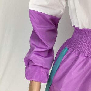 VOIKERDR Women Colorblock One Piece Outfits Set High Waist Pants Long Sleeve Zipper Front Windbreaker Jumpsuit Purple L