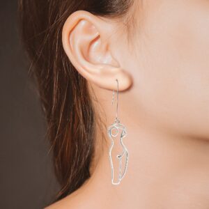 Abstract Geometric Earring Lady Body Face Form Aesthetic Dangle Earring Quirky Edgy Fun Weird Jewelry for Women