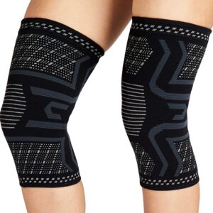 COOLOMG Knee Brace for Knee Pain Knee Compression Sleeves Arthritis Pain Knee Support Running Cycling Weightlifting Gym Workout Sports 1 Pair for Men Women Youth M