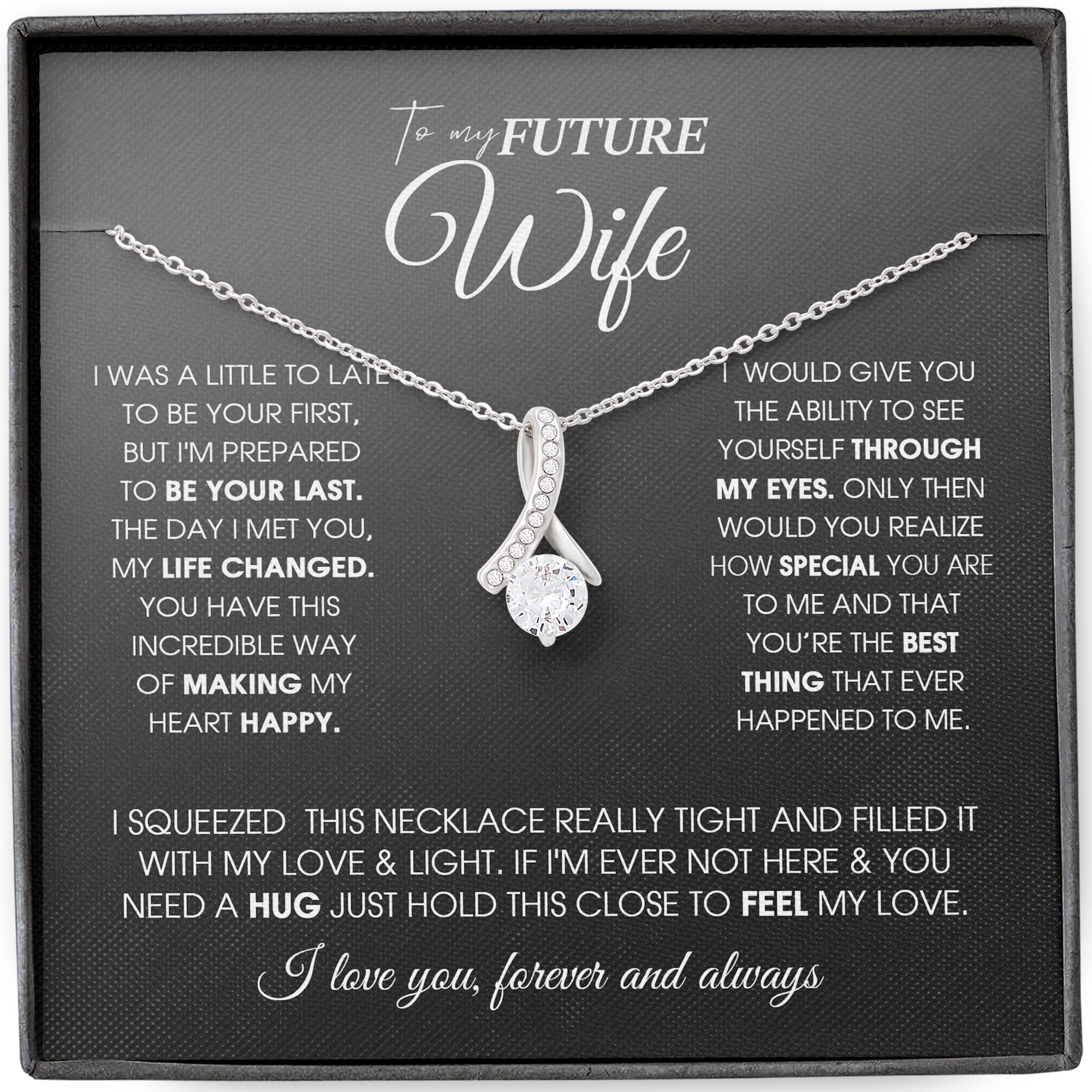 Fa Gifts to My Future Wife Necklace Future Wife Gifts Alluring Beauty Necklace With Message Card and Gift Box Future Wife Gifts Fiancee Gifts (Alluring Beauty Necklace)