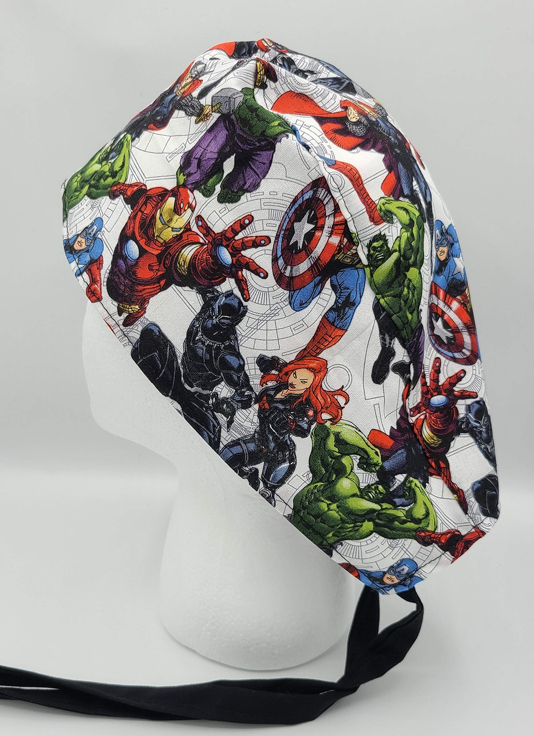 Marvel Comic Book Super Hero Characters Surgical Scrub Cap Medical Hat Hospital Cover