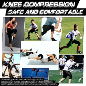 COOLOMG Knee Brace for Knee Pain Knee Compression Sleeves Arthritis Pain Knee Support Running Cycling Weightlifting Gym Workout Sports 1 Pair for Men Women Youth M