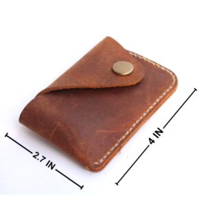 Handmade Minimalist Card Case Wallet for Men & Women Front Pocket slim wallet leather business card holder credit card holder for women men