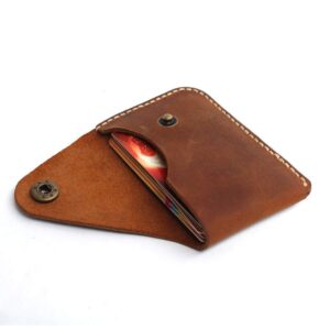 handmade minimalist card case wallet for men & women front pocket slim wallet leather business card holder credit card holder for women men