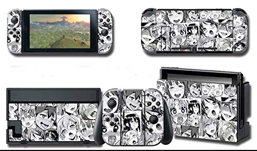 Alvhntr Anime girl rem Vinyl Skin Decal Stickers for Nintendo Switch, Anime Protector Wrap Cover Protective Faceplate Full Set Console Joy-Con Dock (rem 2737)