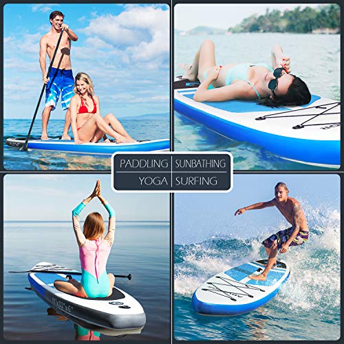 ADVENOR Paddle Board 11'x33 x6 Extra Wide Inflatable Stand Up with SUP Accessories Including Adjustable Paddle,Backpack,Waterproof Bag,Leash,and Hand Pump,Repair Kit (Blue)