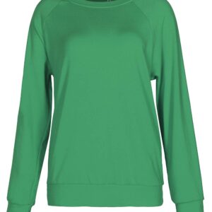 Smile Fish Womens Crewneck Long Raglan Sleeve Sweatshirt Relaxed Fit Soft Pullover Fall Tops Cotton Blend Green,M