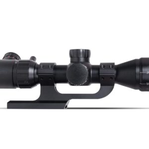 Monstrum 3-9x32 AO Rifle Scope with Illuminated Range Finder Reticle and Parallax Adjustment | ZR250 H-Series Offset Scope Mount | Bundle