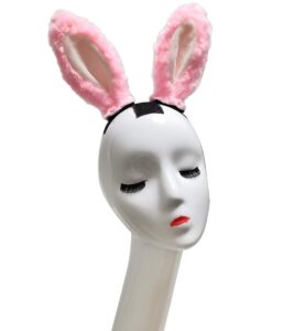 3t-sister helmet bunny ear women girls plush rabbit ear for motorcycle bicycle ski helmets halloween party cosplay wig helmet accessory decorations velcro reusable design （pink） 2pcs