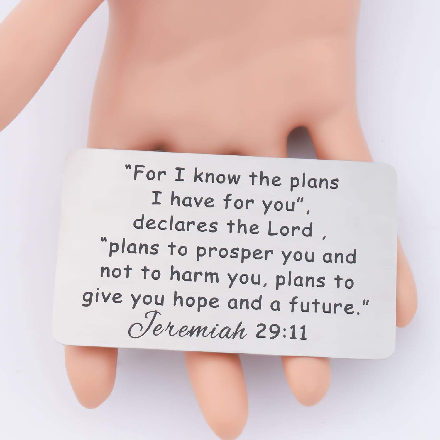 KUIYAI Jeremiah 29:11 Wallet Card for In Know The Plan I Have for You (Wallet Card Silver)