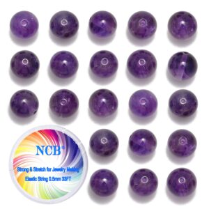 NCB 200pcs 4mm Amethyst Loose Beads for Jewelry Making, Natural Semi Precious Beads Round Smooth Gemstones Spacer Beads Charms for Necklaces Bracelets (Amethyst, 4mm 200Beads)