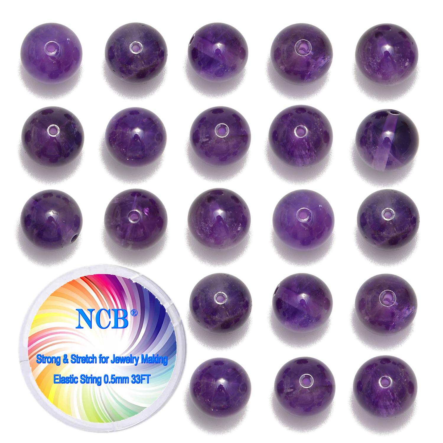 NCB 200pcs 4mm Amethyst Loose Beads for Jewelry Making, Natural Semi Precious Beads Round Smooth Gemstones Spacer Beads Charms for Necklaces Bracelets (Amethyst, 4mm 200Beads)