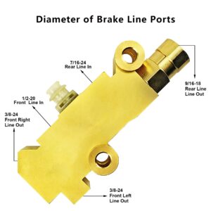 PV4 Brass Combination-Proportioning Valve, 172-1361 PV71 Disc-Disc Brake System Fit for Ford Chevy Mopar, Proportioning Valve Compatible with 4 Wheel Disc Brakes Trucks