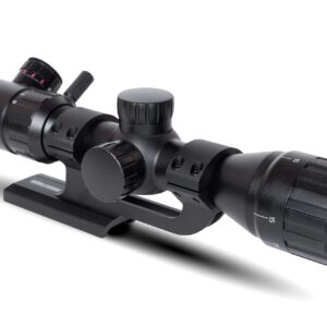 Monstrum 3-9x32 AO Rifle Scope with Illuminated Range Finder Reticle and Parallax Adjustment | ZR250 H-Series Offset Scope Mount | Bundle