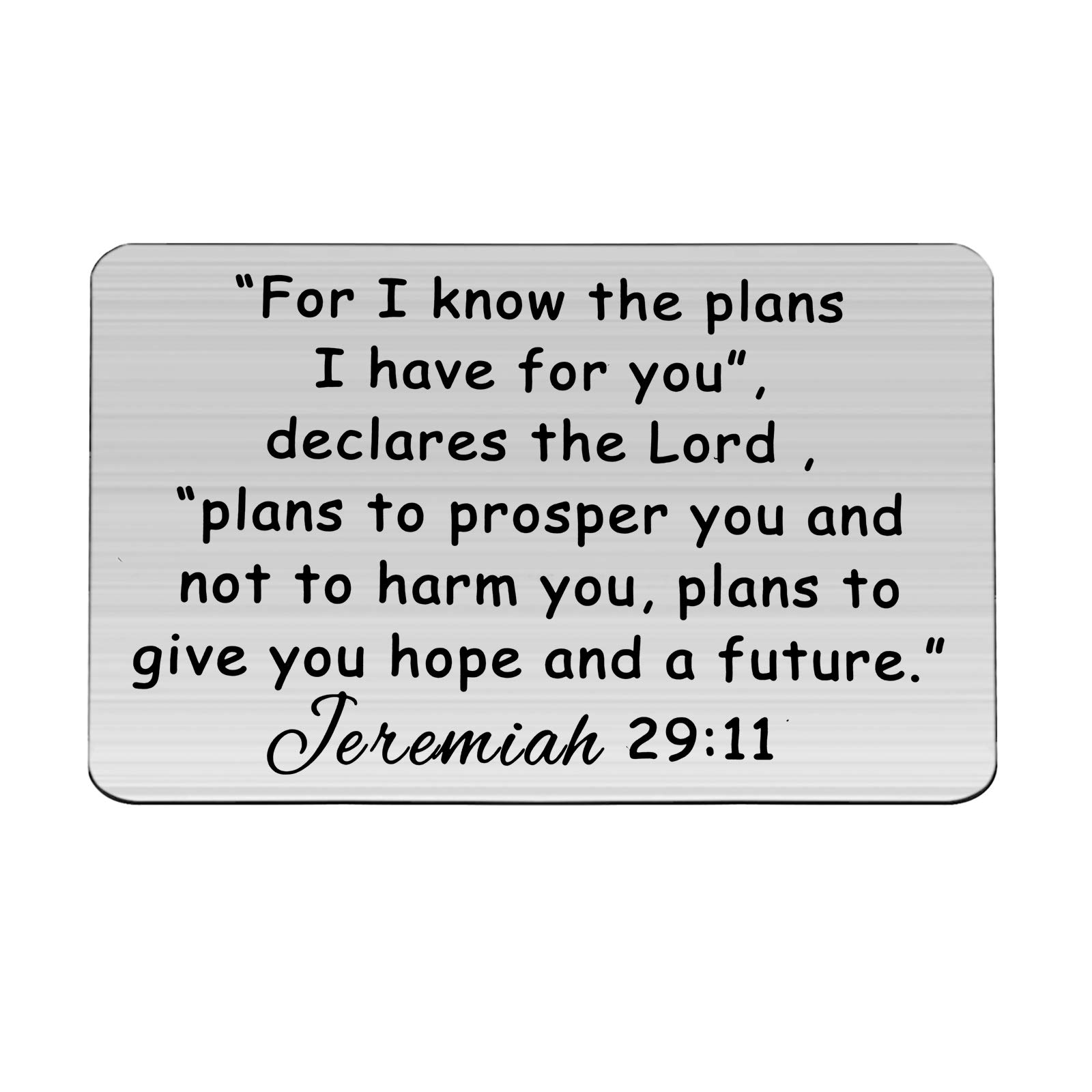 KUIYAI Jeremiah 29:11 Wallet Card for In Know The Plan I Have for You (Wallet Card Silver)