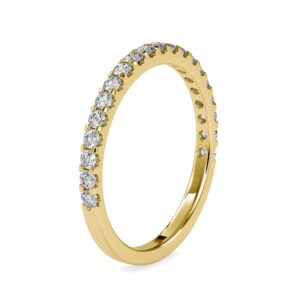 Certified Half Eternity Band Ring Studded with 0.28 Cttw Round Natural Diamond in 18K White Gold/Yellow Gold/Rose Gold for Women on Her Wedding Ceremony (IJ-SI)