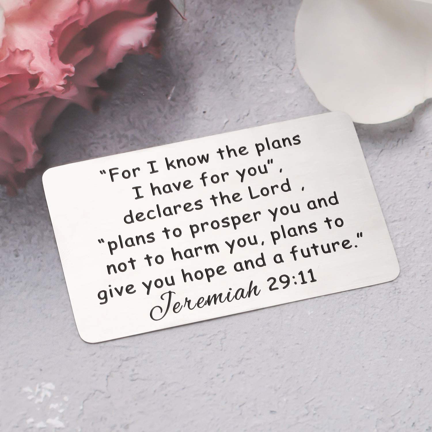 KUIYAI Jeremiah 29:11 Wallet Card for In Know The Plan I Have for You (Wallet Card Silver)