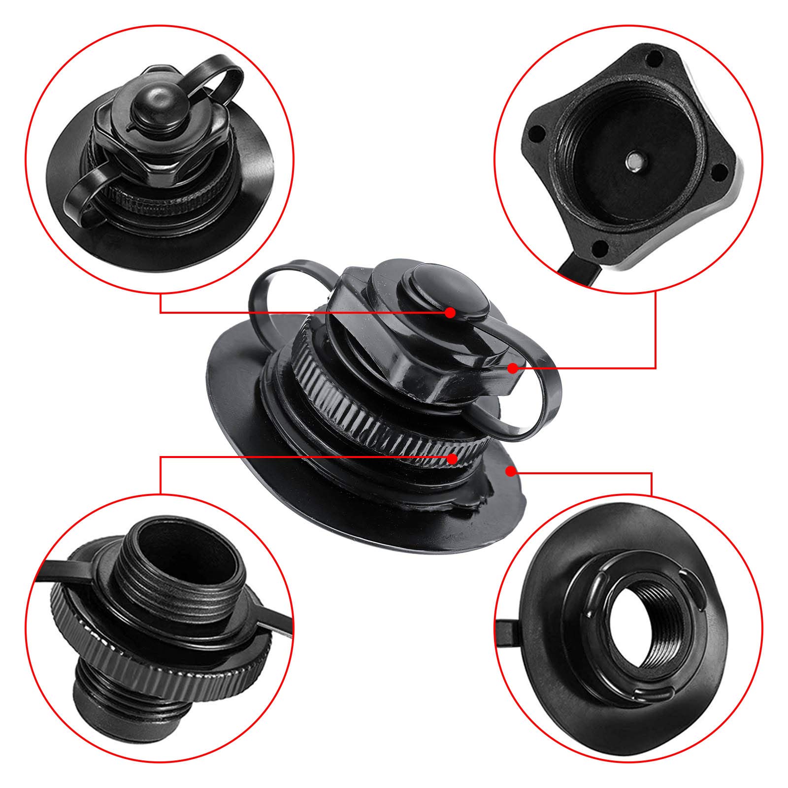 JUXATECH Air Valve Caps Screw Valve, Inflatable Boat Spiral for Inflatable Boat Air Bed Kayak Canoe Fishing Boats Raft Airbed