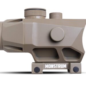 Monstrum P332 Raven 3X Prism Scope | Flat Dark Earth | 5 Slot Adjustable Height Riser Mount | Bundle…