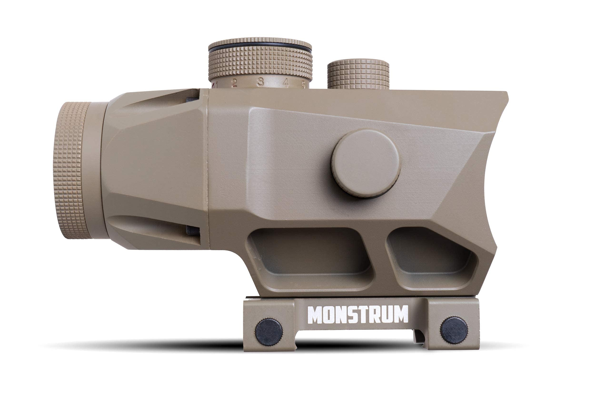 Monstrum P332 Raven 3X Prism Scope | Flat Dark Earth | 5 Slot Adjustable Height Riser Mount | Bundle…