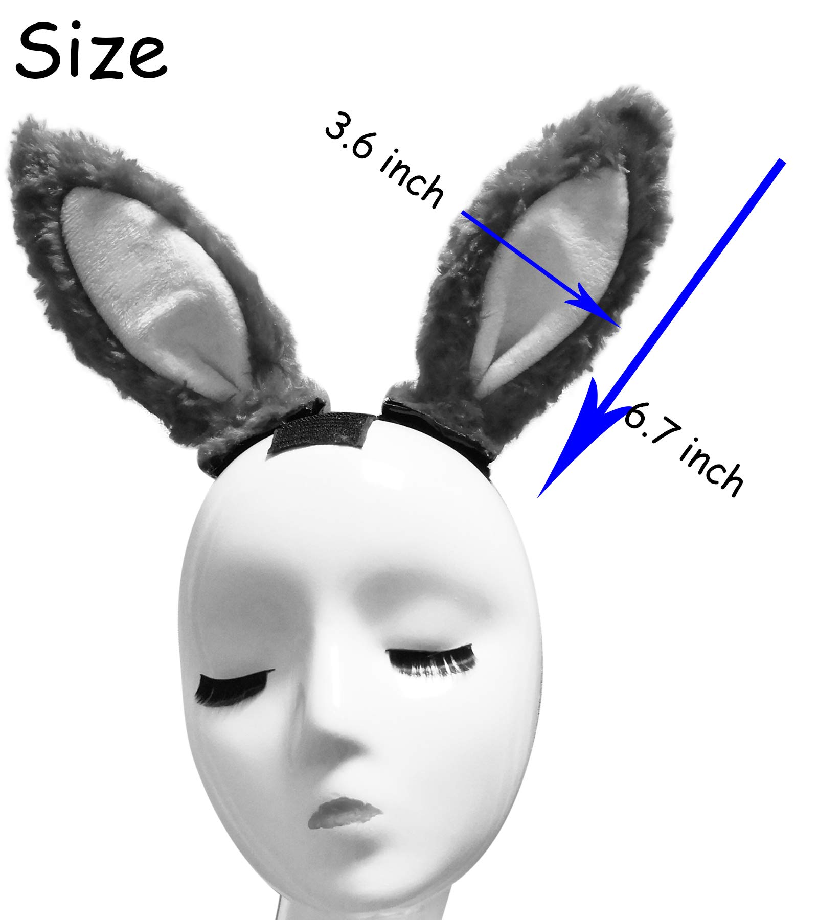 3T-SISTER Helmet Bunny Ear Women Girls Plush Rabbit Ear for Motorcycle Bicycle Ski Helmets Halloween Party Cosplay Wig Helmet Accessory Decorations Velcro Reusable Design （White） 2PCS