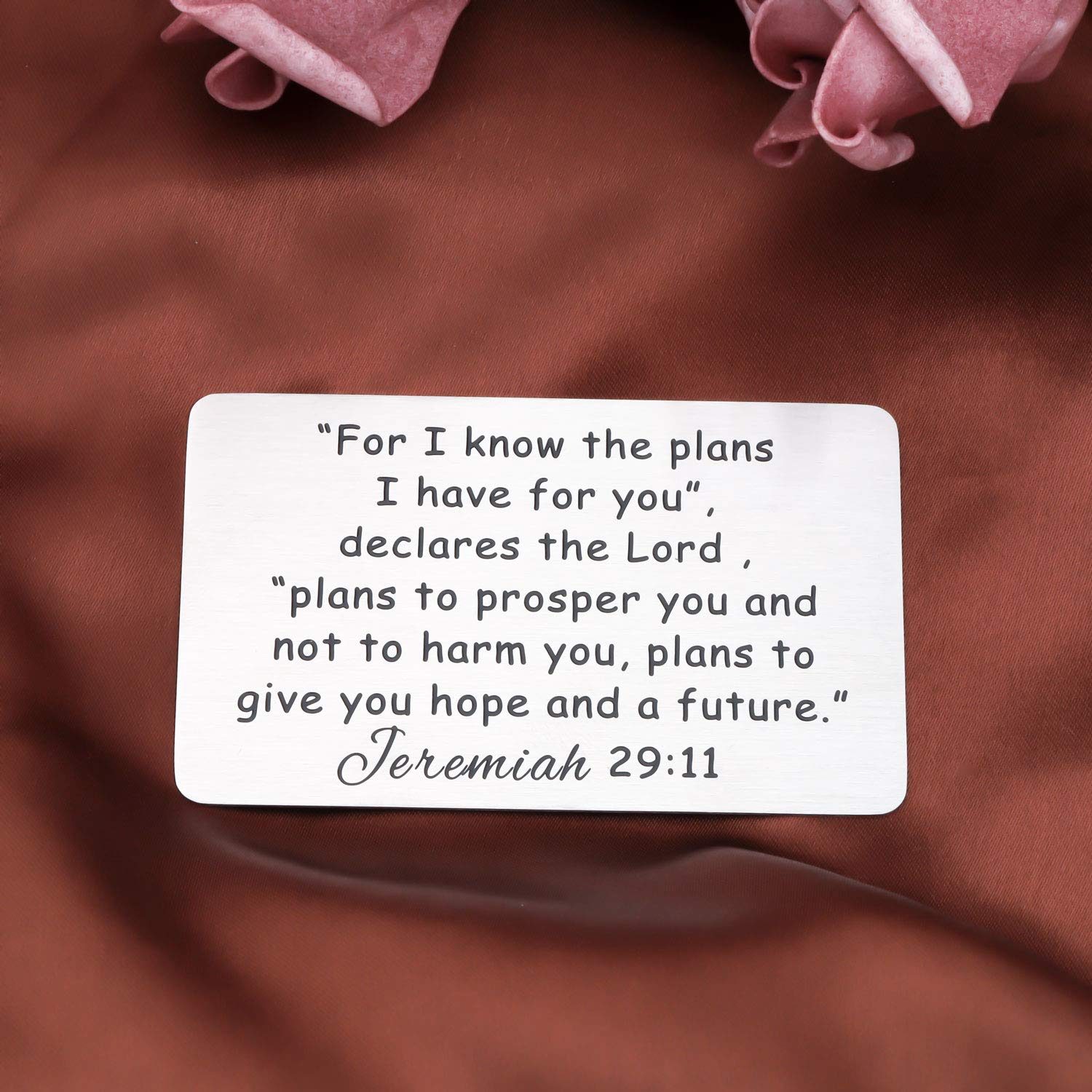 KUIYAI Jeremiah 29:11 Wallet Card for In Know The Plan I Have for You (Wallet Card Silver)