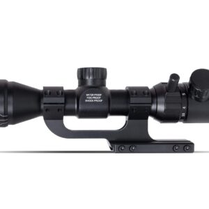 Monstrum 3-9x32 AO Rifle Scope with Illuminated Range Finder Reticle and Parallax Adjustment | ZR250 H-Series Offset Scope Mount | Bundle