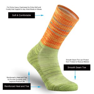 ONKE Merino Wool Cushion Crew Socks for Women Ladies Colorful Casual Dress Outdoor Trail Hiking Hike All Seasons Medium Warm(Multicolor4)