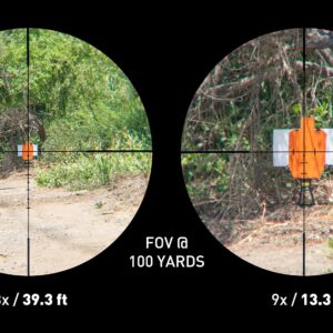 Monstrum 3-9x32 AO Rifle Scope with Illuminated Range Finder Reticle and Parallax Adjustment | ZR250 H-Series Offset Scope Mount | Bundle