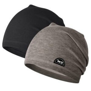 mcti slouchy beanie for men women, winter warm stretchy skull cap hat lightweight for running cycling